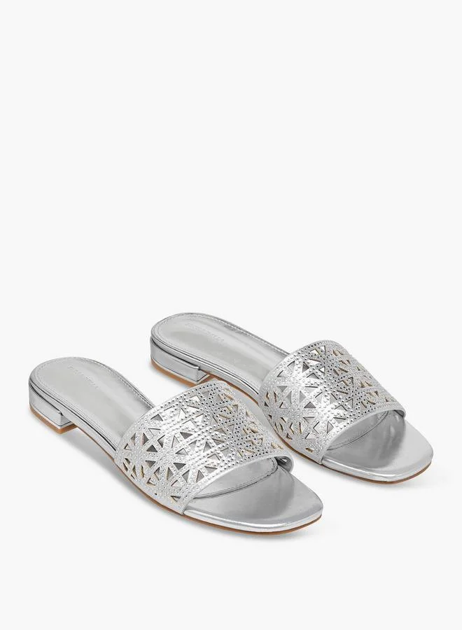 Women Cutout Detail Slide Sandals