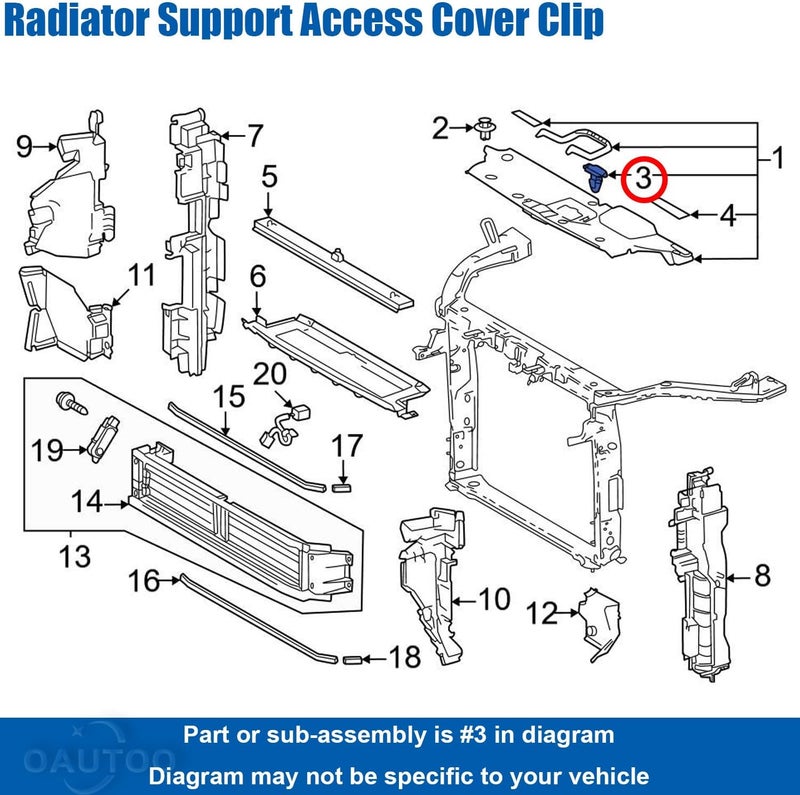 OAUTOO 50pcs Front Bumper and Hood Seal Retaining Clips - Image 3