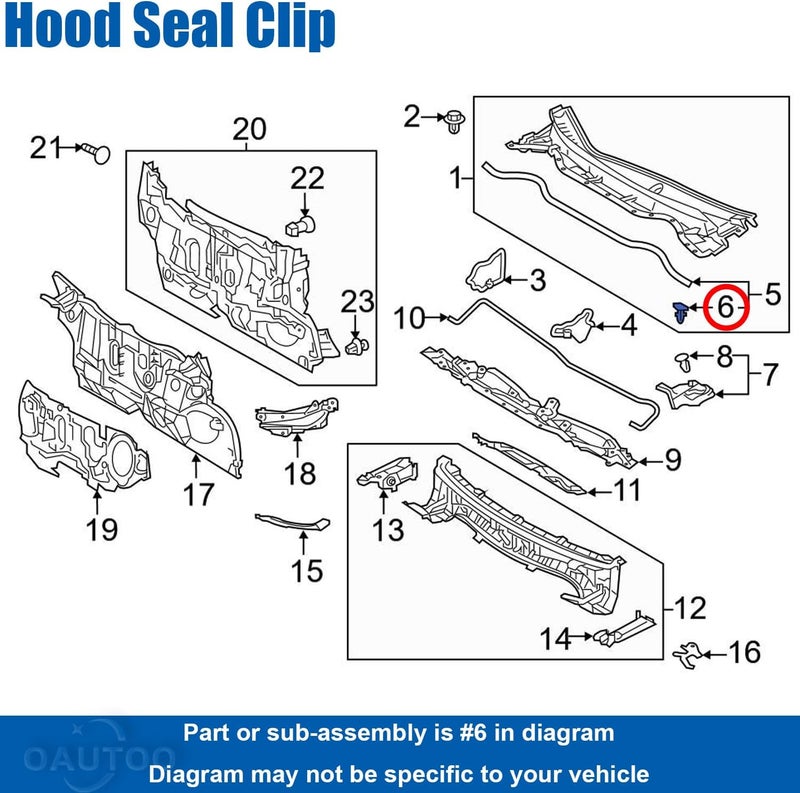 OAUTOO 50pcs Front Bumper and Hood Seal Retaining Clips - Image 5