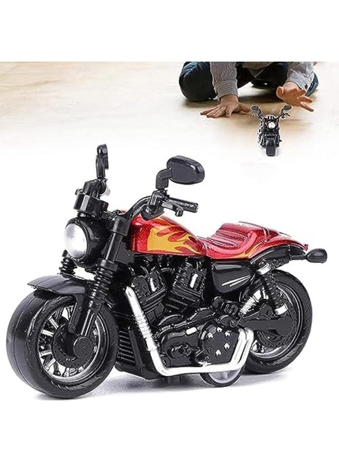 لعبة دراجة نارية من خليط معدني تزويق نموذج محاكاة للغاية سيارة سحب للخلف للاطفال مجموعة هدايا فكرية احمر - Image 3