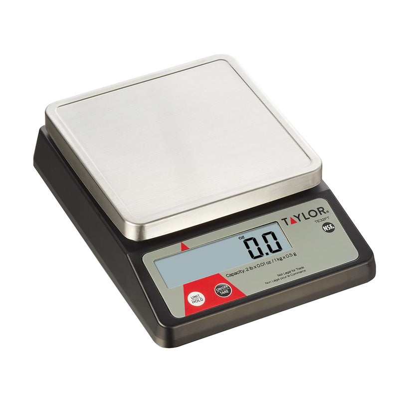 Taylor Compact Digital Portion Control Scale, Food Scale for Precise Weight Measuring and Portion Control, Tare and Hold Function, NSF, 32OZ, Stainless Steel Platform - Image 1