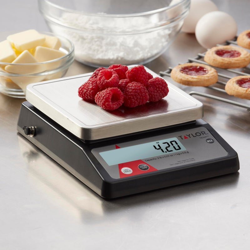 Taylor Compact Digital Portion Control Scale, Food Scale for Precise Weight Measuring and Portion Control, Tare and Hold Function, NSF, 32OZ, Stainless Steel Platform - Image 2