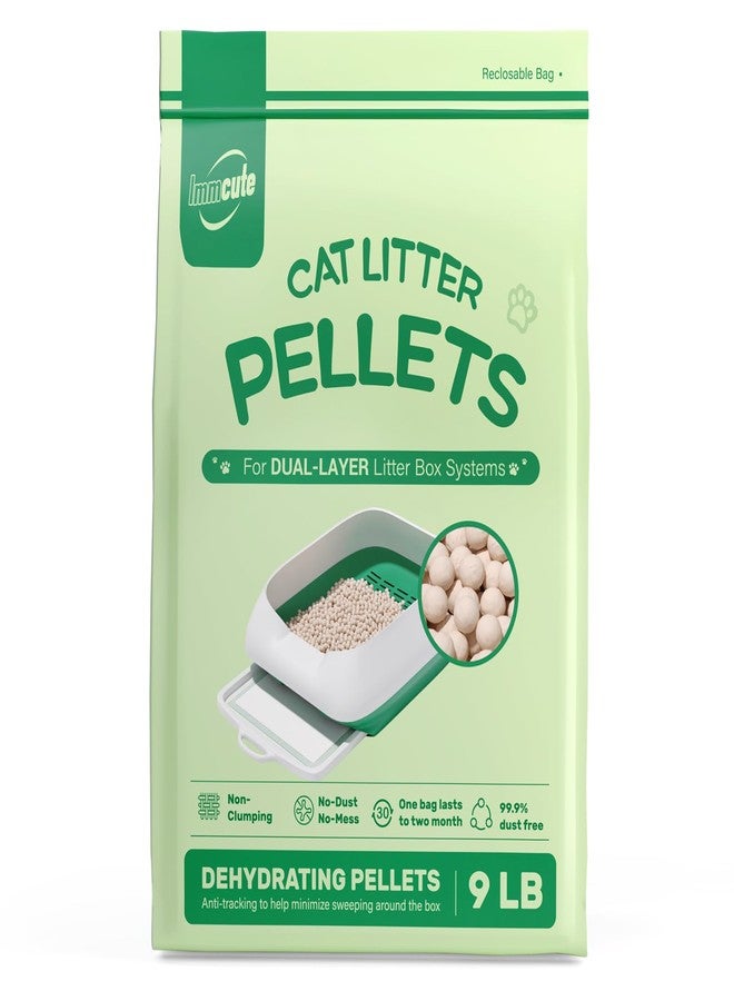 IMMCUTE Cat Litter Pellets 9 lbs, Generic Litter Pellets Refills Exclusively for Dual-Layer Litter Box Systems, Dehydrating, Zeolite, Long-Lasting Odor Control Non-climping, Not Low-Tracking - Image 1