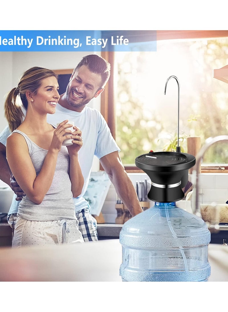 ماركة غير محددة - مضخة زجاجة مياه كهربائية USB شحن موزع مياه الشرب التلقائي مفتاح زجاجة مياه محمول لزجاجة جالون عالمية للسفر في المنزل والمكتب - Image 1