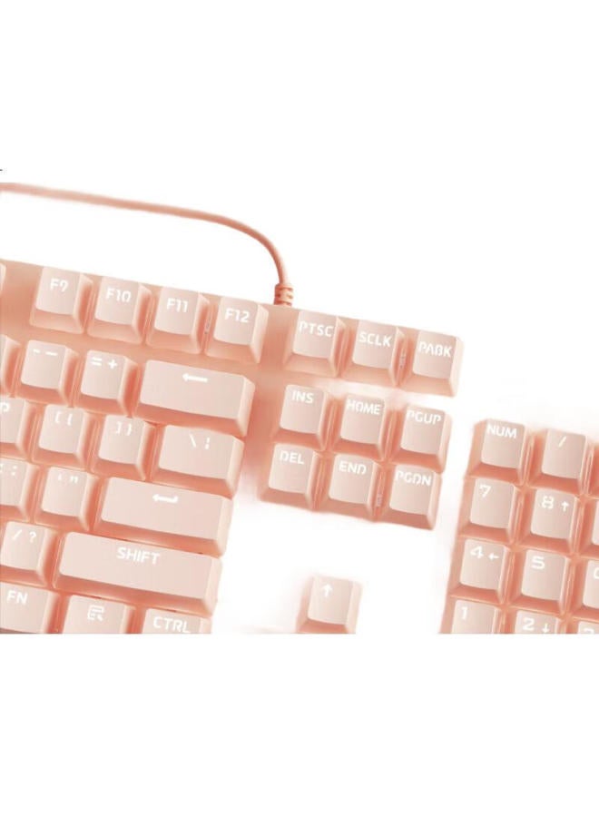 HP Hp Gk400F Mechanical Keyboard Gaming High Appearance Office Game Special Wired Desktop Laptop Milk Tea Color Blue Axis 104 Keys - Image 1
