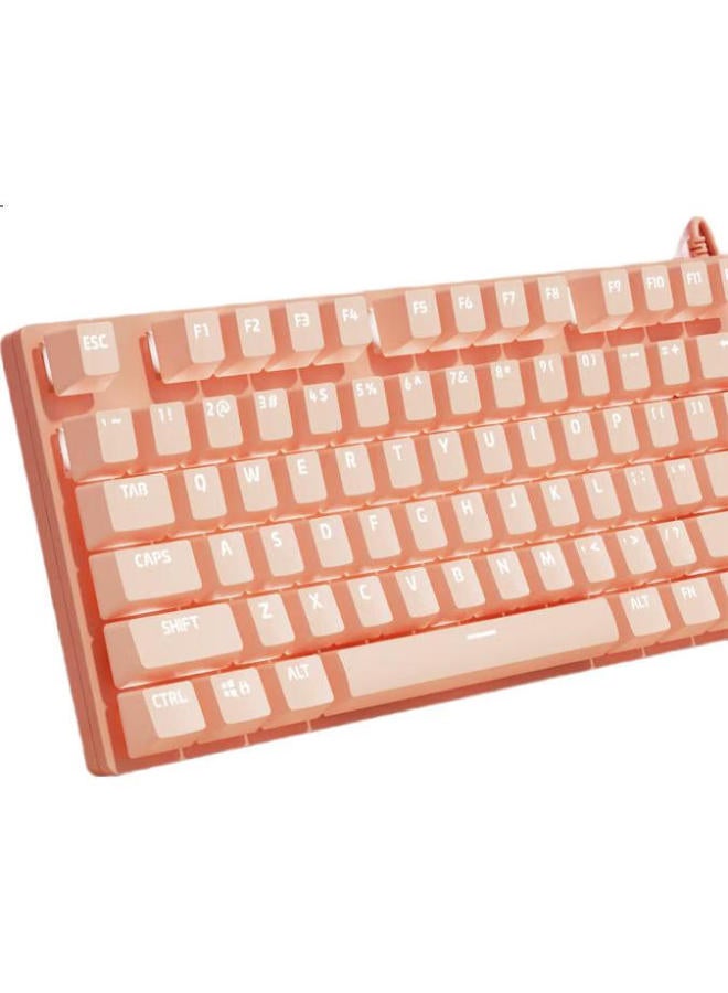 HP Hp Gk400F Mechanical Keyboard Gaming High Appearance Office Game Special Wired Desktop Laptop Milk Tea Color Blue Axis 104 Keys - Image 2