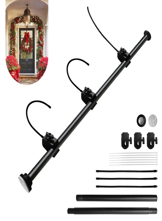 Docaharbour Garland Hanger for Front Door Frame, Adjustable 18"- 40" Heavy-Duty Garland Holder for Door Frame Christmas & Halloween Decorations, Wreaths, Lights, No-Drill, Damage-Free - Image 1