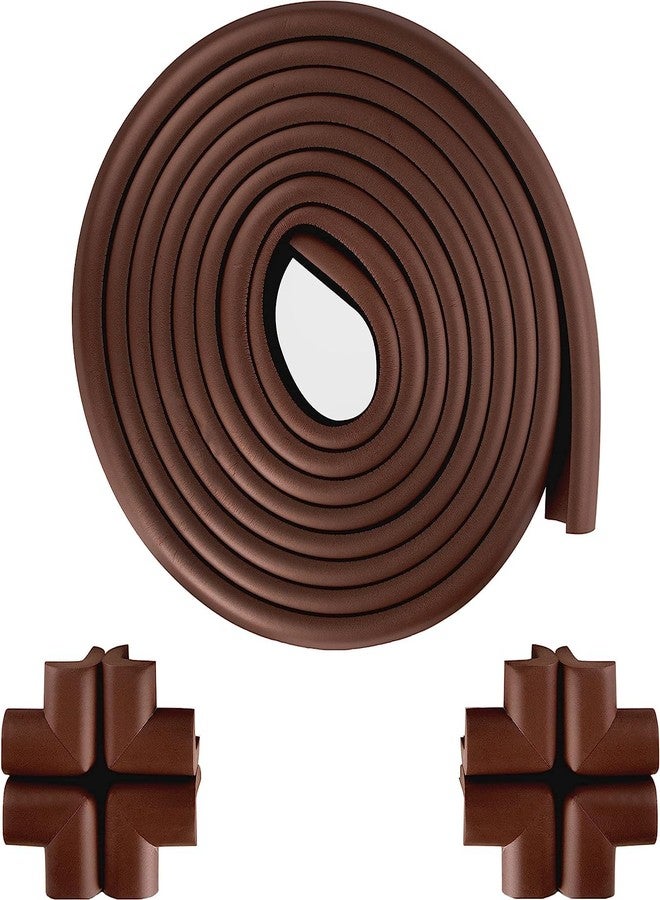 Potency Sharp Edge and Furniture Safety Guards Protective Foam Cushion, 6.8ft Bumper 8 Adhesive Childsafe Corners Baby Caring Child Proofing Set NonToxic and Safe for Table, Fireplace (Brown) - Image 1