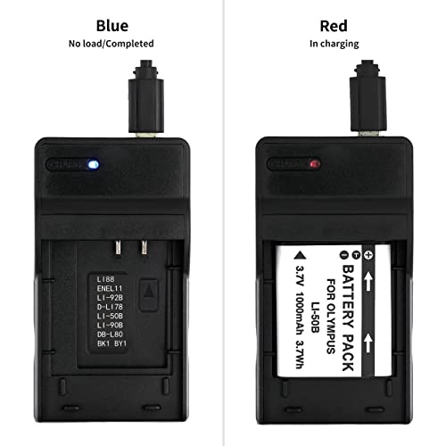 Norifon LI-50B USB Charger for Olympus D-750, SH-21, SP-800UZ, SP-810UZ, SP-815UZ, Stylus 1010, 1030SW, SZ-12, SZ-14, Tough TG-2, VR-340, VR-350, XZ-1 Camera and More - Image 4