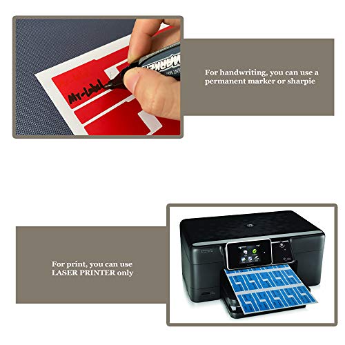Mr-Label® US Letter Sheet Self-Adhesive Cable Label - Waterproof | Tear Resistant - with Free Print Tool - for Laser Printer (20 Sheets (600 Labels), White) - Image 3