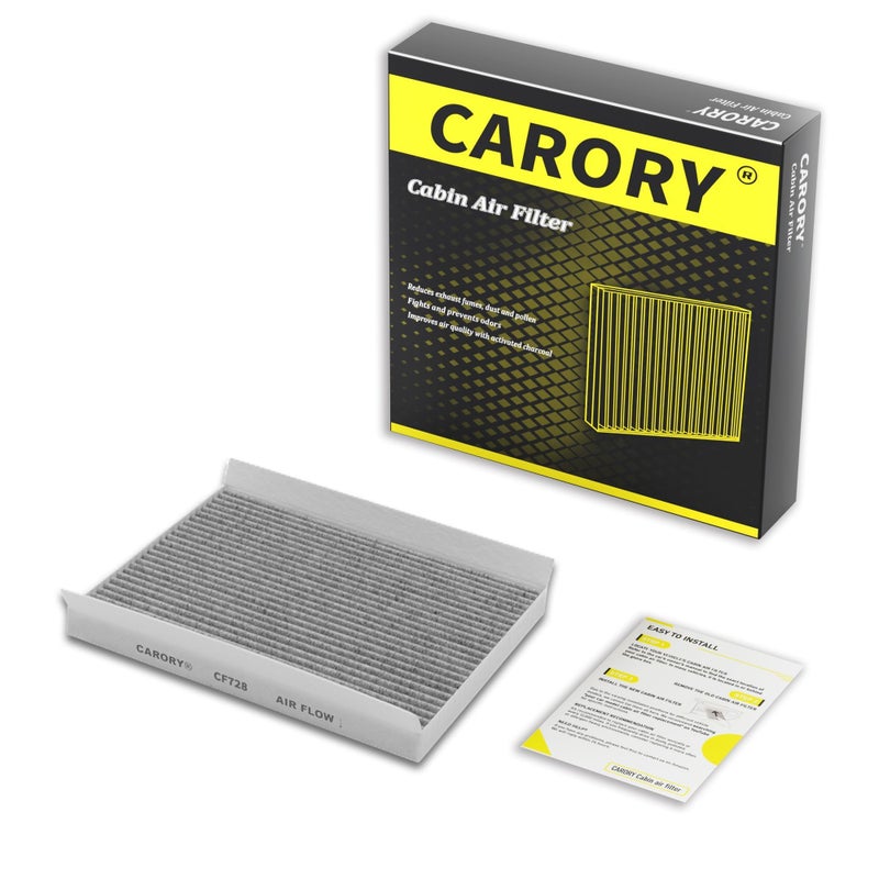 CARORY Cabin Air Filter w/Activated Carbon for Hyundai Accent 08â€“11, Elantra 07â€“16, Elantra Coupe 13â€“14, Elantra GT 13â€“17, Kia Forte 14â€“18, Forte Koup 14â€“16, Forte 5 14â€“18, Rondo 14â€“17 and More - Image 1