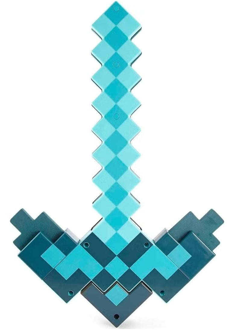 Toy Sword Transforming Diamond Sword & Pick-Axe Kid-Sized 2-in-1 Toy Accessory for Role-Play & Costumes - Image 5