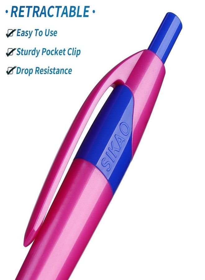 Sikao Pens Bulk, 60 Pack Gripped Slimster Blue Ballpoint Pens, Blue Ink 1.0mm Medium Point, Smooth Writing Click Pens for Teachers, Students, Servers, School Office & Daily Use - Image 4