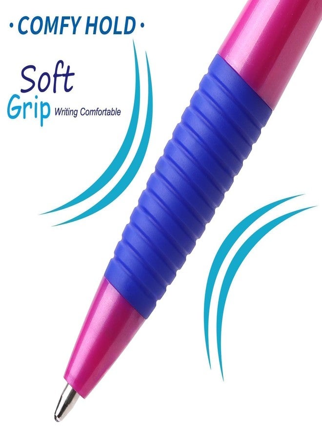 Sikao Pens Bulk, 60 Pack Gripped Slimster Blue Ballpoint Pens, Blue Ink 1.0mm Medium Point, Smooth Writing Click Pens for Teachers, Students, Servers, School Office & Daily Use - Image 3