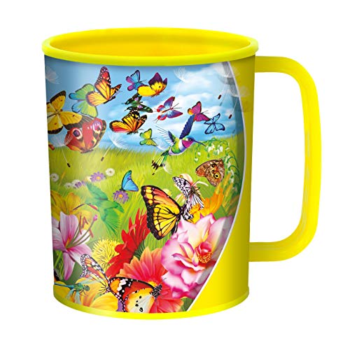 3D LiveLife Drinking Cup - Butter Flutter from Deluxebase. Lenticular 3D Butterfly Plastic Tumbler, 10 fl oz BPA-Free Reusable Drinkware. Animal Themed Cup and Durable Party Favour Gift - Image 1