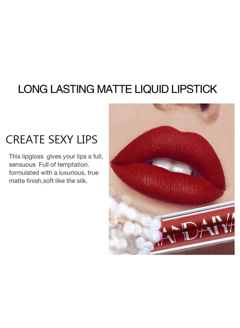 Handaiyan 6 Color Waterproof Matte Liquid Lip Gloss Set - Image 4