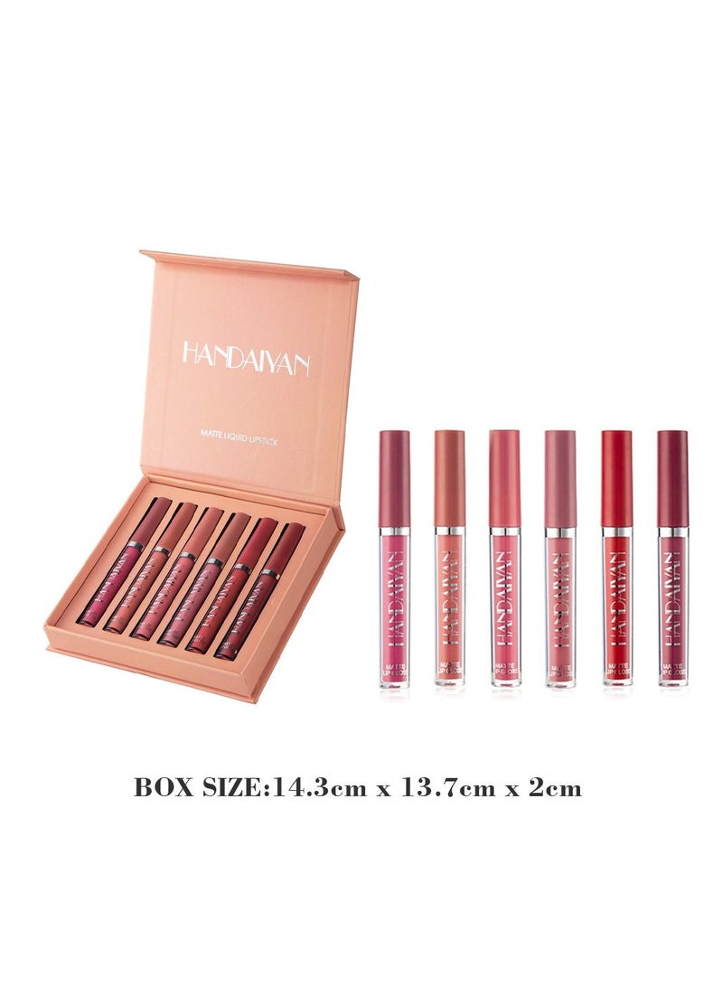 Handaiyan 6 Color Waterproof Matte Liquid Lip Gloss Set - Image 2