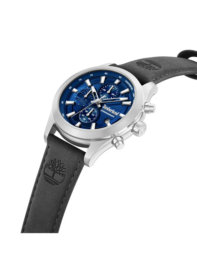 تمبرلاند Ashmont Blue Dial Leather Strap Chronograph Watch for Men, 44mm