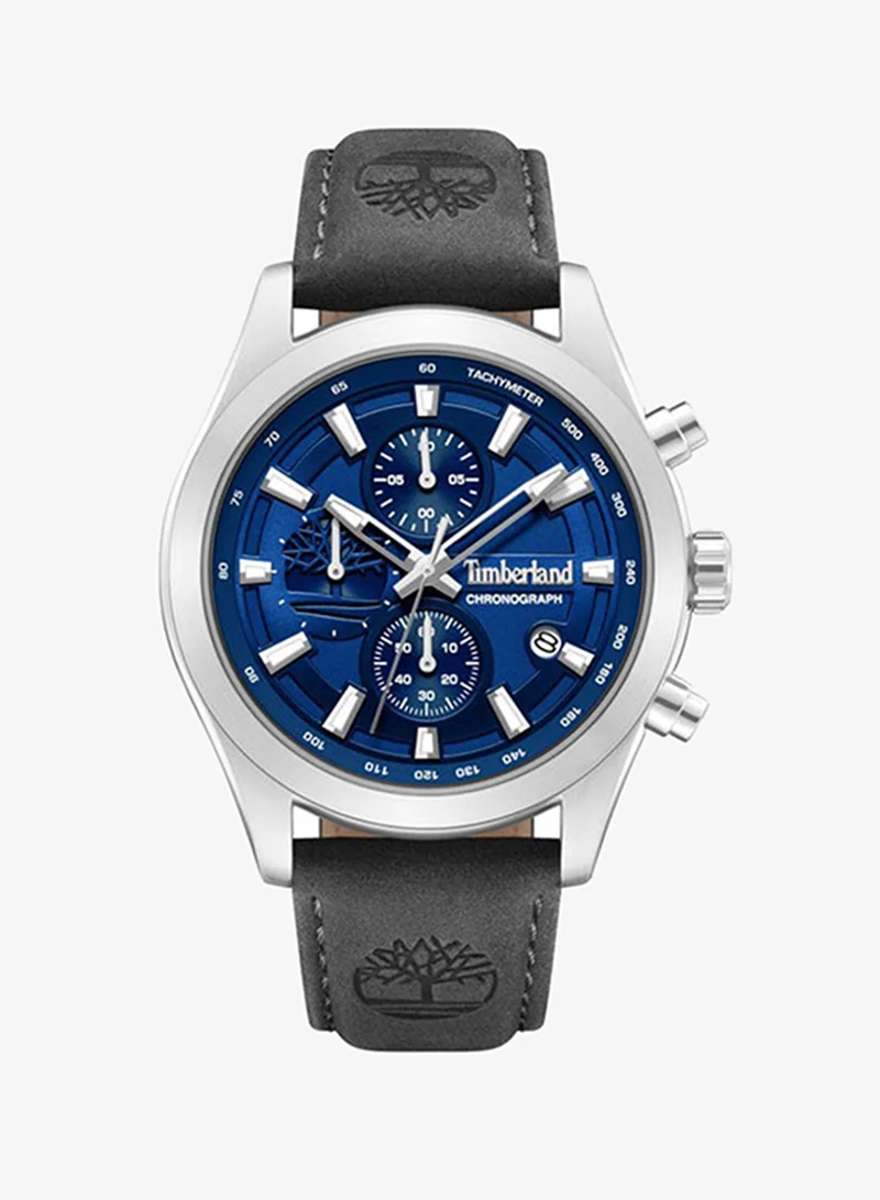 Timberland Ashmont Blue Dial Leather Strap Chronograph Watch for Men, 44mm