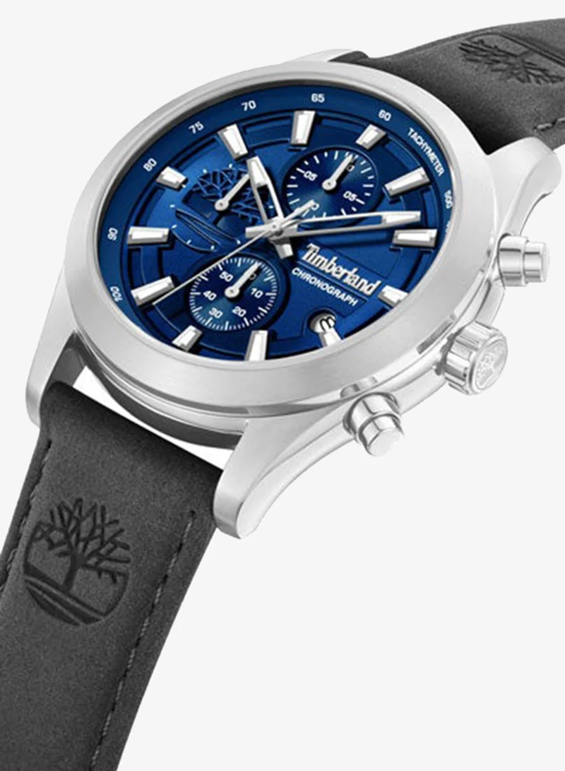 Timberland Ashmont Blue Dial Leather Strap Chronograph Watch for Men, 44mm