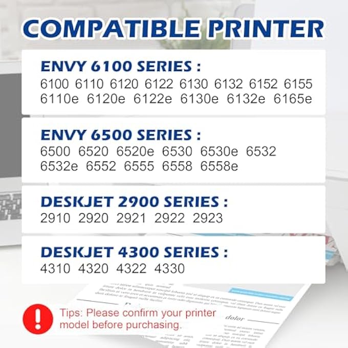 308 XL FOR HP CARTRIDGES 308 FOR HP ENVY 6110E 6120E 6122E 6130 6132E 6520E 6530E 6532E (1 BLACK 1 COLOUR) - Image 3