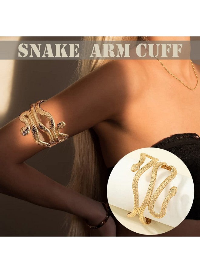 مجموعة أساور الذراع من EIELO مكونة من 10 قطع للنساء، أساور الذراع العلوية من ريش الثعبان، سوار ذراع ... - Image 1