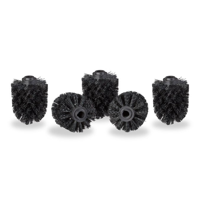 TOILET BRUSH HEAD IN A SET OF 5 LOOSE TOILET BRUSHES 12MM THREAD REPLACEMENT BRUSH HEAD DIAMETER 7 CM BLACK