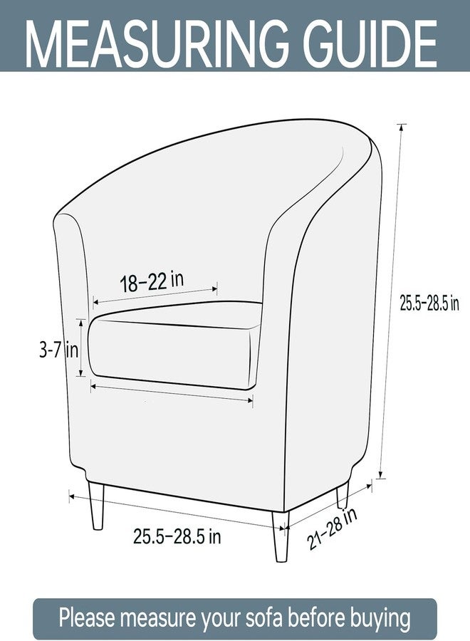Deisy Dee 2 Piece Velvet Club Chair Slipcover Stretch Barrel Chair Covers Accent Chair Cover Removable Couch Furniture Protector Arm Chair Cover for Living Room (Babyblue) - Image 4