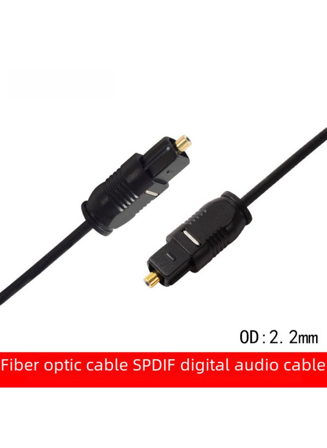 ماركة غير محددة كابل صوت رقمي SPDIF من الألياف الضوئية، نظام صوت Toslink، مكبر صوت تلفزيوني رقمي، فم مربع - اللون: JQB-OPP22، جلد أسود، 1.5 متر  - Image 2