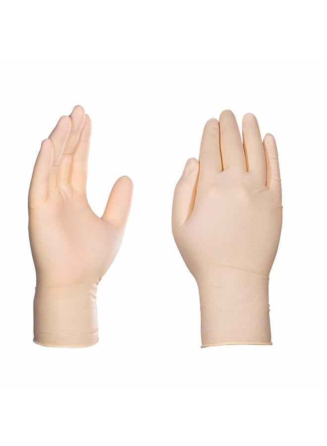 GLOVEWORKS قفازات لاتكس صناعية قابلة للتصرف كبيرة اللون العاجي - Image 2