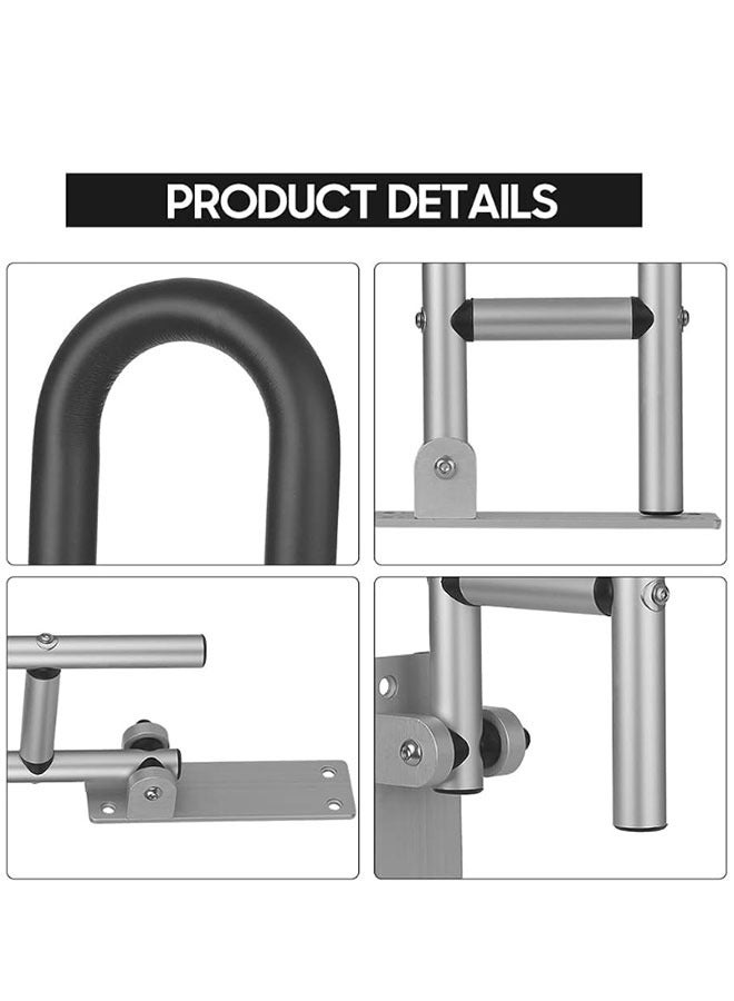 Aluminum Alloy Handrail For Toilet Easy To Install U-Shaped Flip  Bear 330Ibs(With Black Sponge）Anti-Slip Flip Shower Grab Bars for Elderly Disabled Pregnant  - Image 2