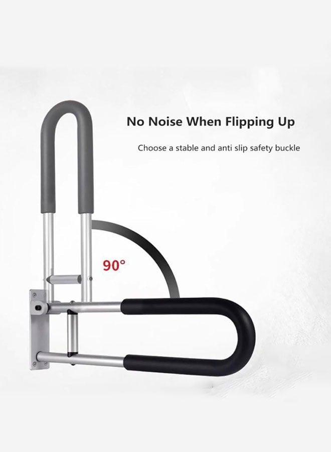 Aluminum Alloy Handrail For Toilet Easy To Install U-Shaped Flip  Bear 330Ibs(With Black Sponge）Anti-Slip Flip Shower Grab Bars for Elderly Disabled Pregnant  - Image 4