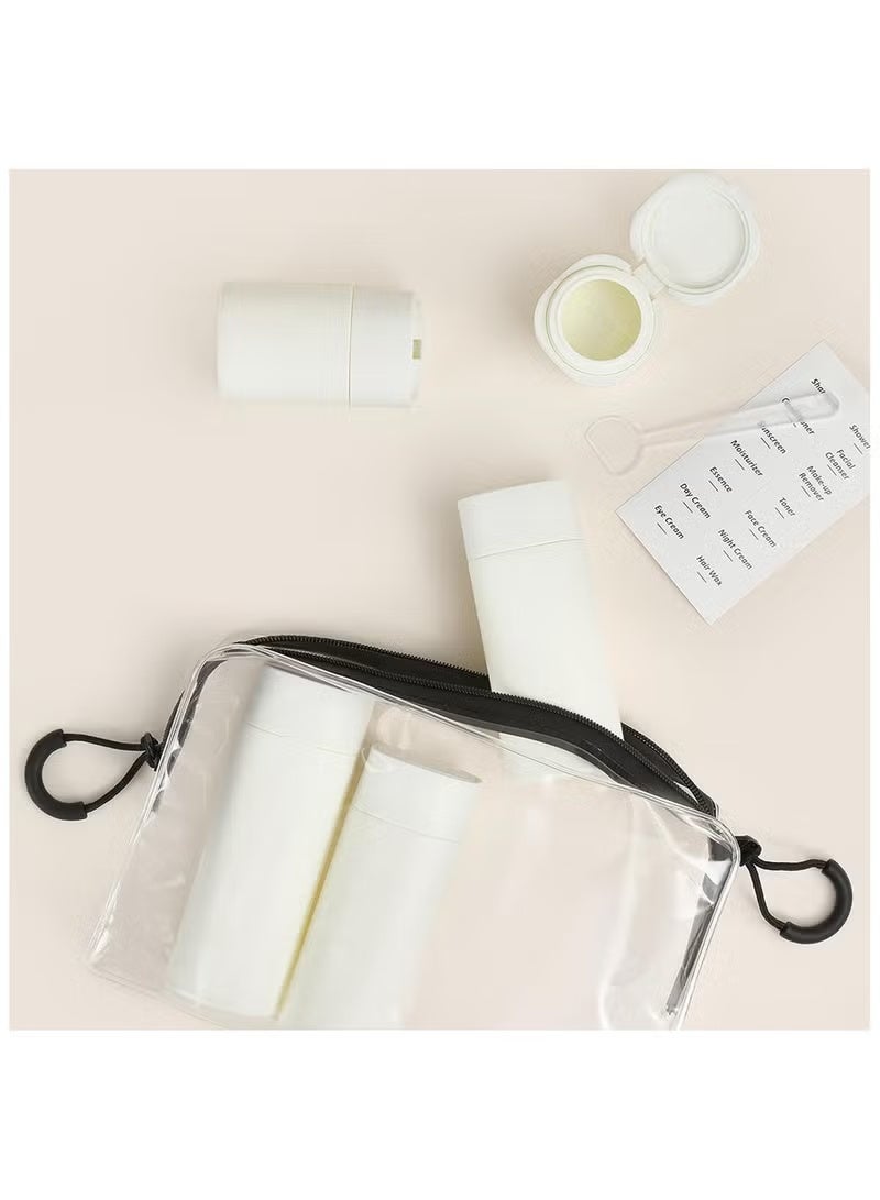 5Pcs Travel Bottles Set, Travel Containers, Travel Bottles for Toiletries, Shampoo Travel Bottles, TSA Approved, Leak-Proof, BPA-Free, 100ml Plastic & Silicone Bottles, Perfect for Travel and Camping (White) - Image 5