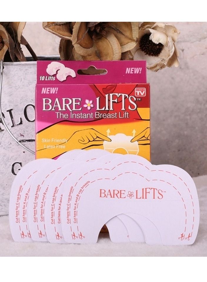 Bare Lifts 10Pcs Bare Lifts Instant Breast Lift Support Invisible Bra Shaper Adhesive Tape - Image 1