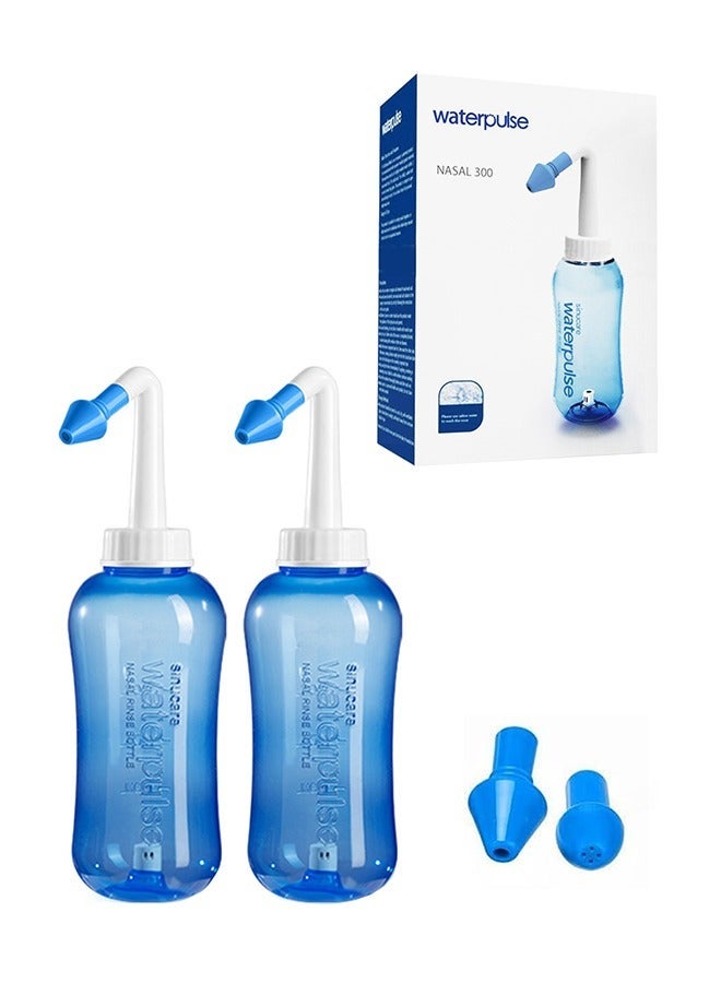 waterpulse 2-Pcs Neti Pot Sinus Rinse Nasal Wash Bottle,Nose wash Bottle Allergy Cleaner Pressure Irrigation Neti-Pot ,nose cleaner for Adult & Kid BPA Free - Image 1