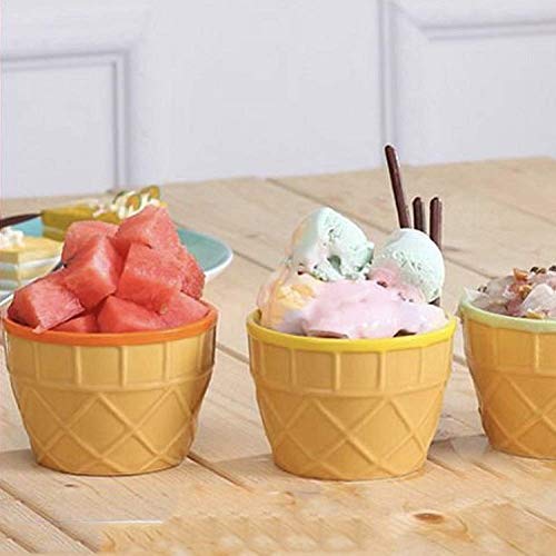 Rasdion BPA Free Unbreakable Plastic Ice Cream Cup with Spoon Kids Lovely Cute Shape Dessert Bowl Standard Multicolor Bowl 18 - Image 2