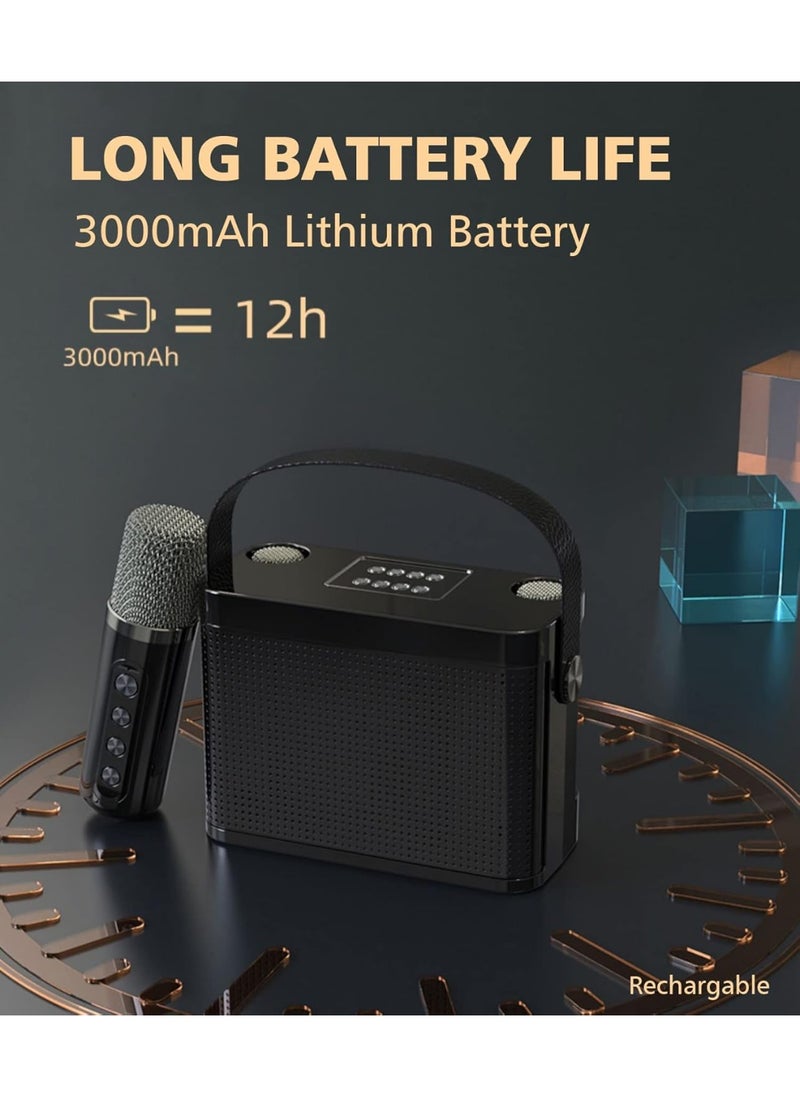 Generic - Karaoke Machine with Bluetooth and Two Microphones for Adults and Kids, Portable PA Speaker System with Phone Holder, USB, TF Card, AUX Input for Home Party and Outdoor Use - Image 1
