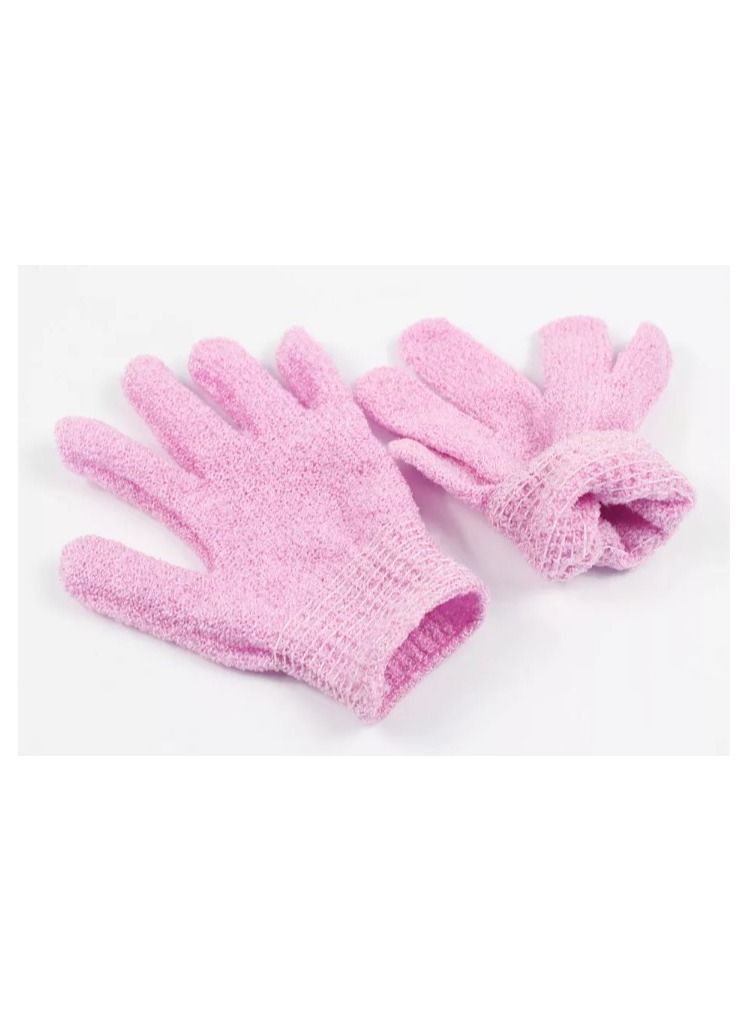 2pcs Exfoliating Gloves, Double Sided Bath Gloves, Skin Exfoliator for Body, Spa Massage Dead Skin Cell Remover, Shower Accessories for Women and Men light pink  - Image 2