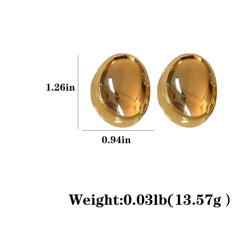 Uarein Chunky Gold Round Earring for Women Lightweight Hypoallergenic Statement Earring Trendy Teardrop Earrings Vintage Geometric Earrings Dainty Jewelry Gifts (Gold) - Image 4