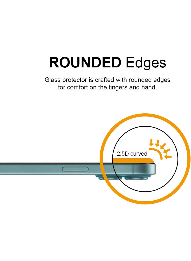 Case Up Screen Protector For Apple iPhone 16 6.1 Inch 9H Hardness Tempered Glass Film, Bubble Free Easy Installation, Full Coverage, Anti Scratch And Touch Sensitive - Image 3