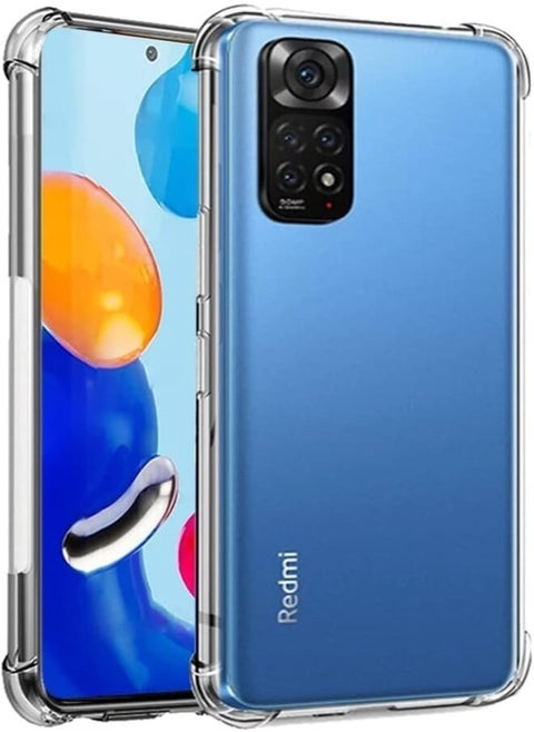 (Redmi Note 11 4G_Note 11S) Clear Case Soft TPU Silicone Bumper Reinforced Corner Full Camera Protection Cover for Redmi Note 11 4G Note 11s