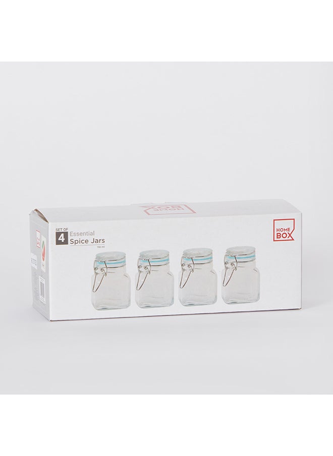 Home Box Essential 4-Piece Glass Spice Jar Set 22.3 x 8.4 x 7 cm  - Image 5