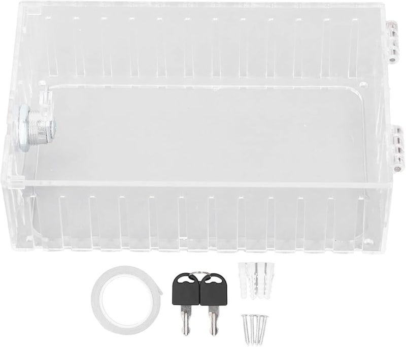 Clear Acrylic Thermostat Lock Box With Keys For Secure Temperature Control 7.28x4.72x2.48 Inch - Image 1