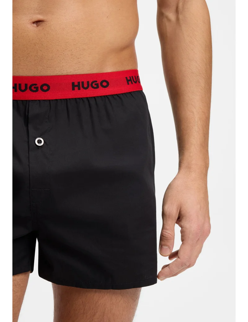 HUGO  Three-pack of cotton boxer shorts with logo waistbands for Men | Best Price UAE