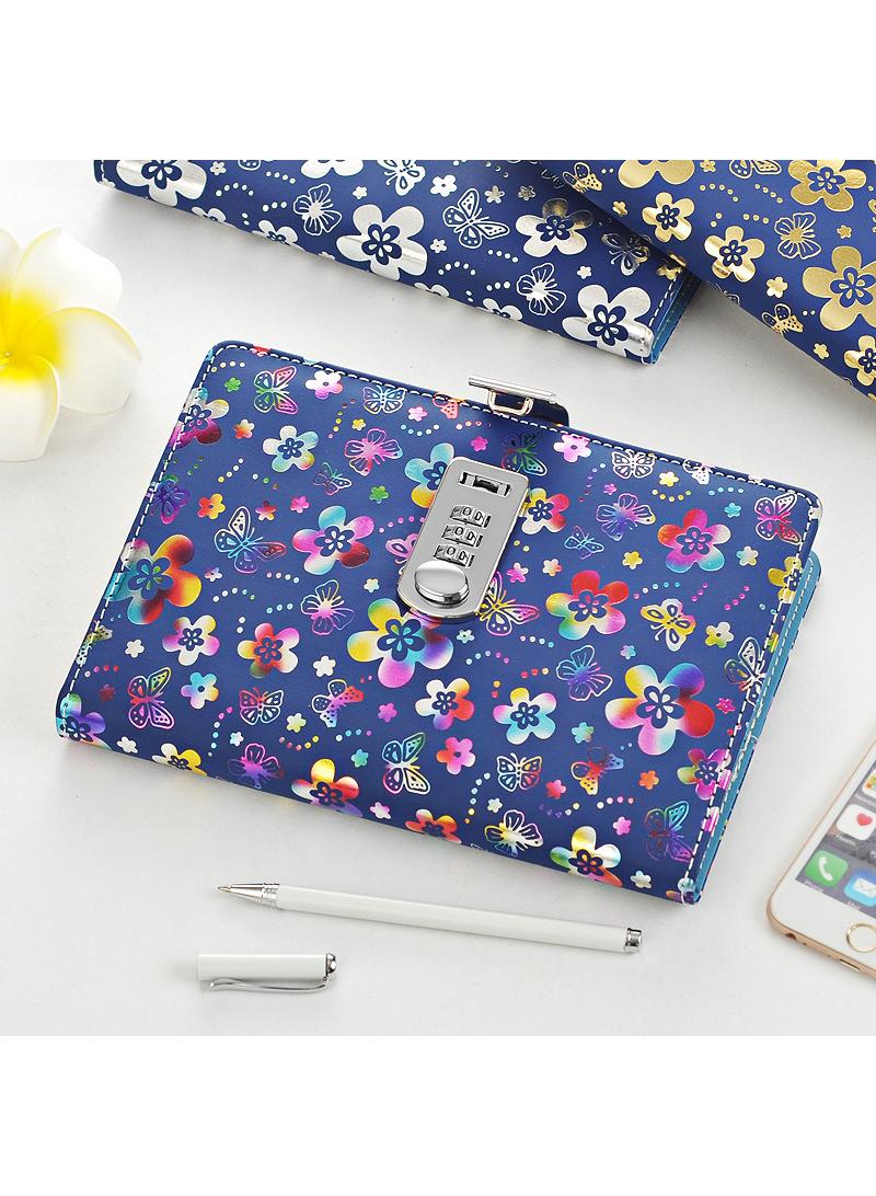 Generic Color Locks Notebook Stationery Password Book Female Student Diary Book Business Office Notepad  - Image 2