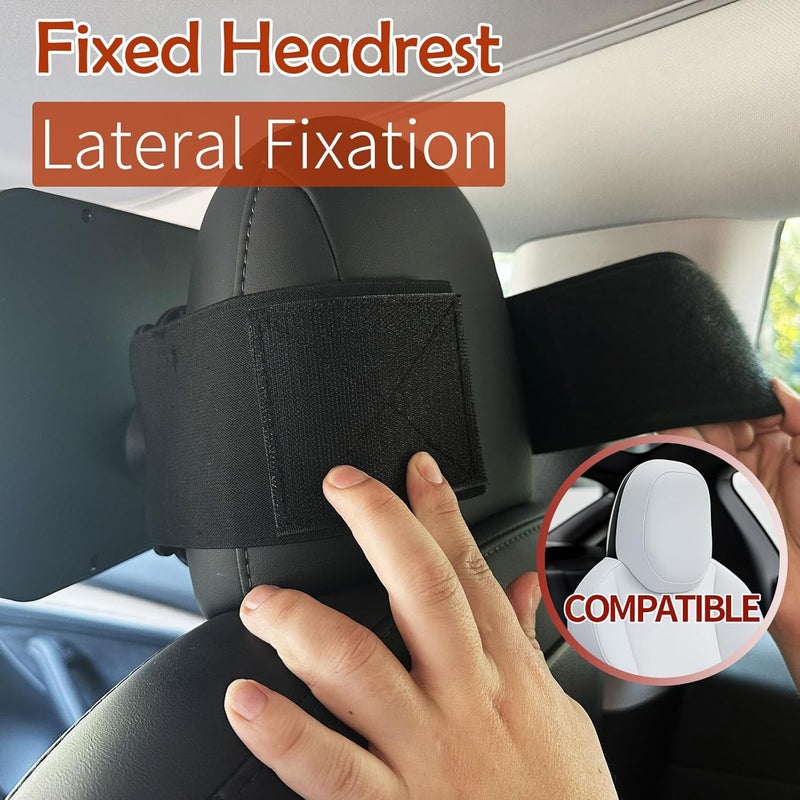Funbliss Baby Car Mirror for Fixed Headrest Compatible with Tesla Car Mirror for Baby and Other Models 360 Rotation Clear  Wide View Easy Install with NonSlip Elastic Fixing - Image 2