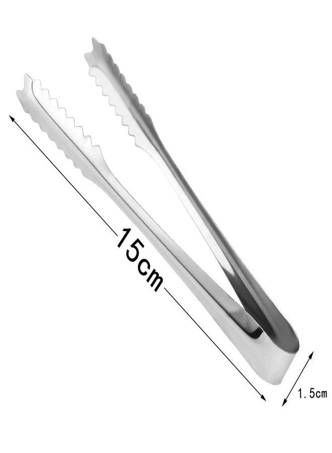 Clarmonde 20 Pieces, 6 Inches Mini Stainless Steel Tongs for Serving Snacks, Sugar and Ice, Suitable for Tea, Coffee, Bar and Kitchen - Image 2