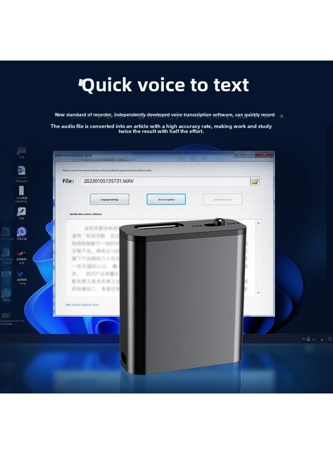 Student-specific Small Voice Recorder Mp3 Player Voice-controlled Recording To Text HD Noise Reduction Portable Recorder-Color:English Version-Capacity:16GB