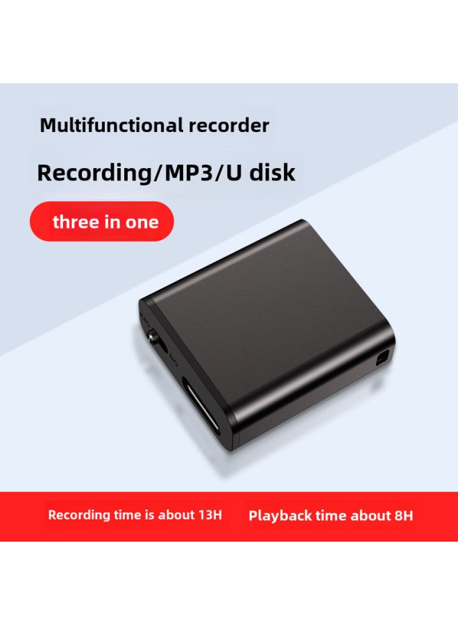 Student-specific Small Voice Recorder Mp3 Player Voice-controlled Recording To Text HD Noise Reduction Portable Recorder-Color:English Version-Capacity:16GB