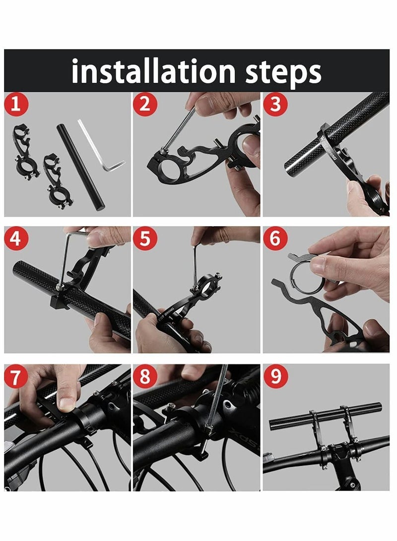 Y&D Bicycle Double Handlebars Extender Extension,Aluminum Alloy Super Long Bike Bracket Accessories,for Mounts,Bicycle Bars,for 22mm-32mm Bars Caliber - Image 5